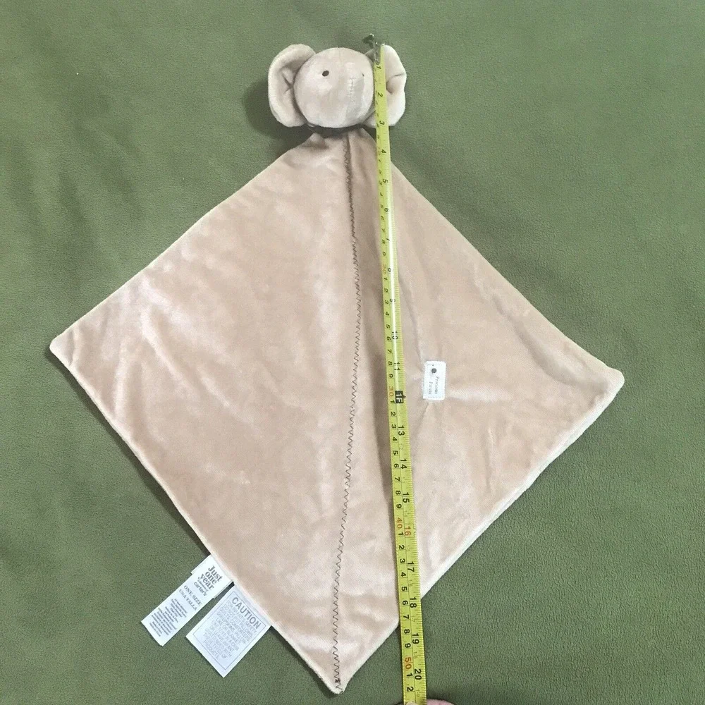 Just One Year Precious Firsts Tan Brown Elephant Security Blanket Lovey Rattle